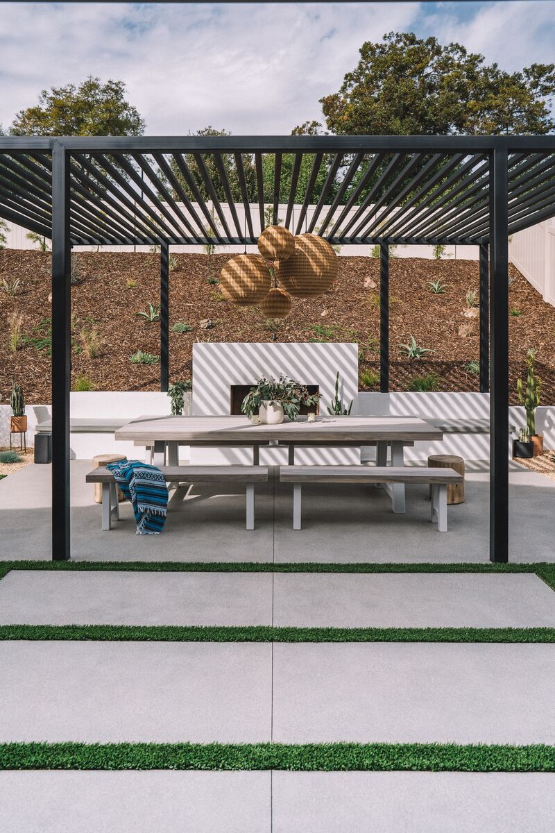 Backyard pergola landscaping Tucson AZ Ironwood Construction